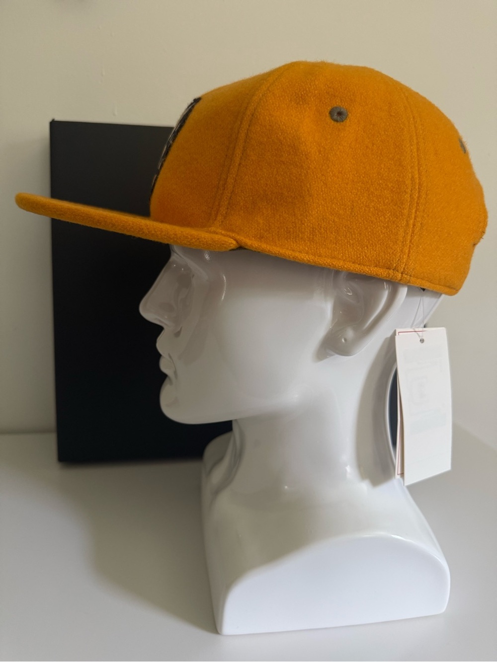 RRL Ralph Lauren Men’s Wool Leather Strap Brotherhood Eagle Cap Hat Gold NWT - Picture 8 of 17